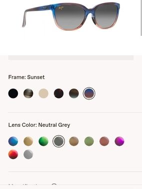 Maui Jim Honi Sunset Frame Sunglasses in Blue, Orange and Gray